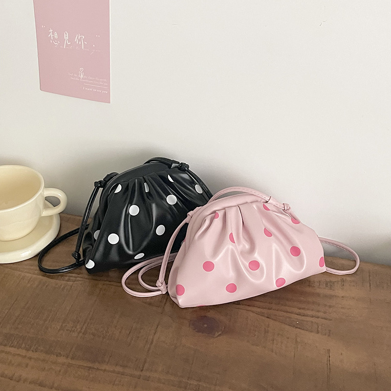 Sac Bandoulière Rond Pour Femme, Style Parisien Chic, Sans Pois, En Pu Multicolore. Image4