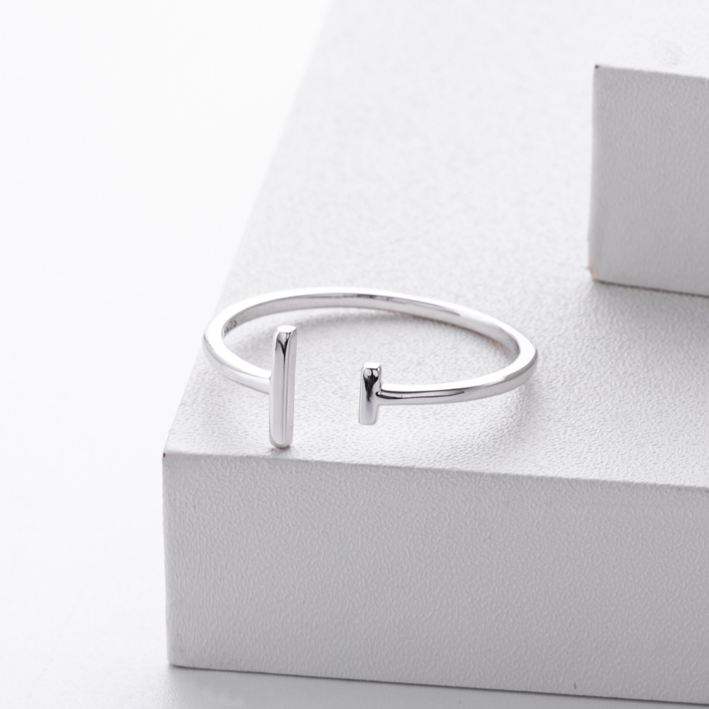 Bagues Pour Femmes En Argent Sterling 925 De Forme Irrégulière, Collection Simple Series, Couleur Argent. h5Image3