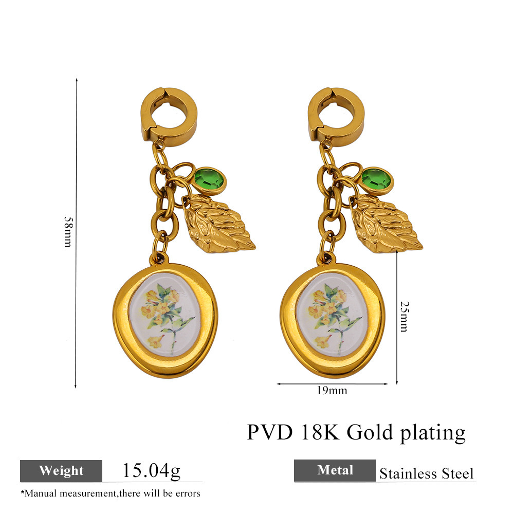 Pendentif Femme En Acier Inoxydable Doré, Forme Irrégulière, Motif Floral, Collection Romantique De Vacances 