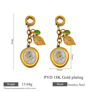 Pendentif Femme En Acier Inoxydable Doré, Forme Irrégulière, Motif Floral, Collection Romantique De Vacances h5 