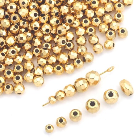 Perles d'espacement en acier inoxydable massif couleur or