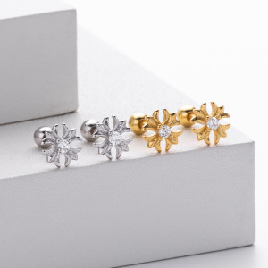 Boucles D'Oreilles Élégantes Pour Femmes, De Forme Géométrique Irrégulière, Plaquées Rhodium, En Argent Sterling 925. h5 Image2