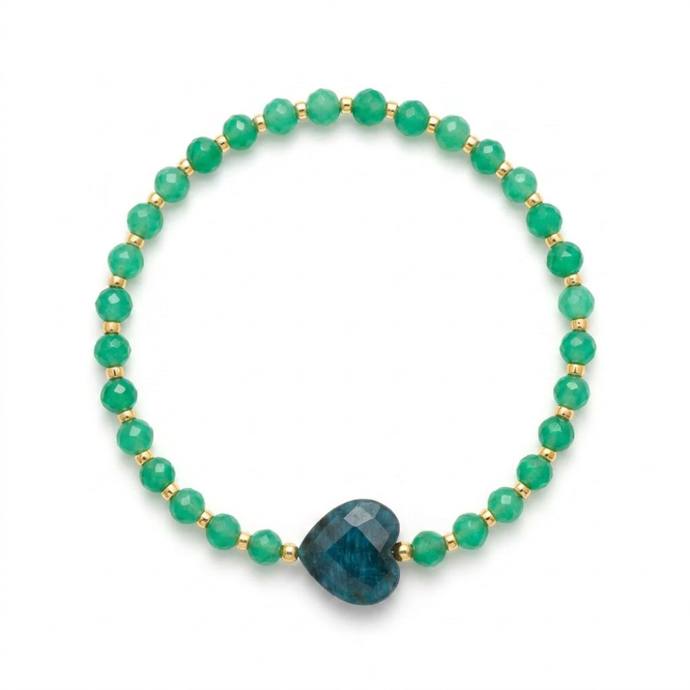 Bracelets À Breloques Pour Femmes, Collection Romantique Rétro, Ornés De Perles En Forme De Cœur Et De Pierres Naturelles 