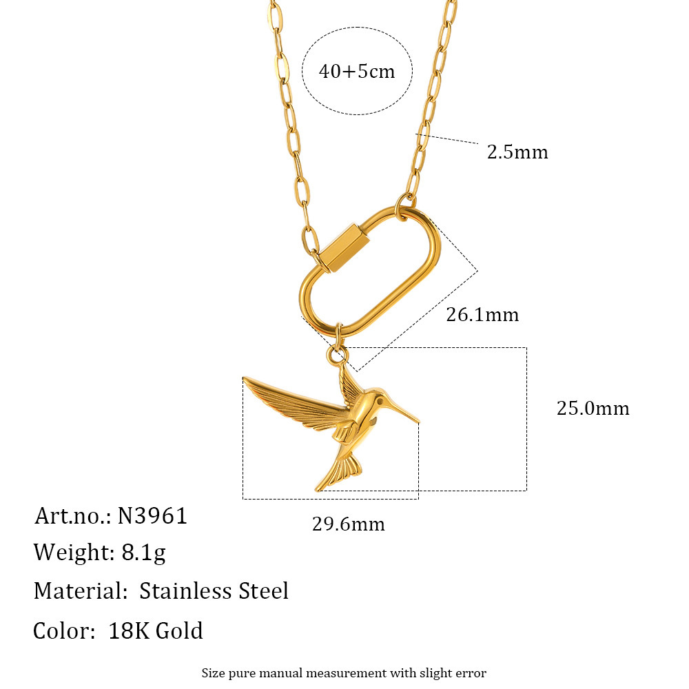 Colliers Pendentifs Pour Femmes, Collection Simple, Motif Animal Mignon Et Irrégulier, En Acier Inoxydable Étanche, Couleur Or 
