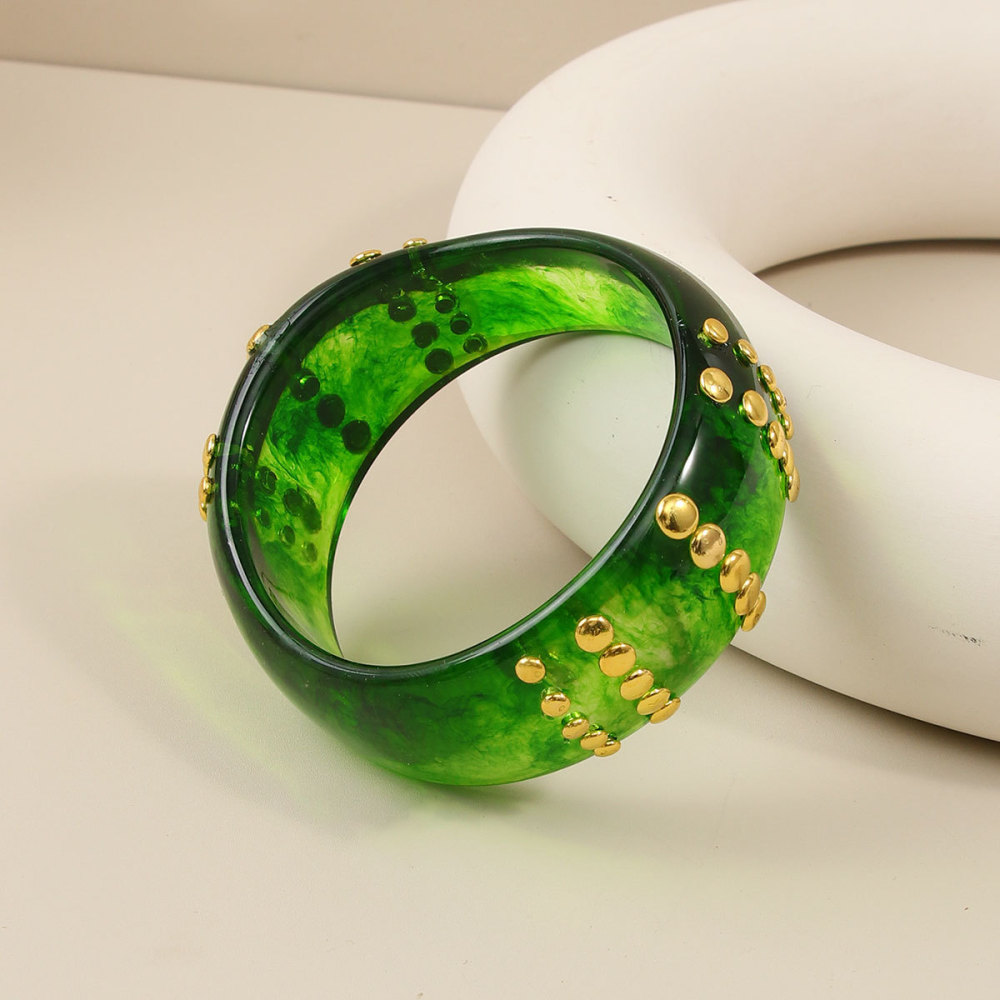 Bracelets Pour Femmes En Résine À Rivets Et Dégradé De Couleurs Punk
