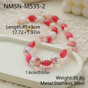 Colliers À Perles En Acier Inoxydable Imperméables, Collection Romantique Sweet Flower Chain h5 