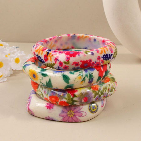 Bracelets en résine pour femmes, motif floral romantique