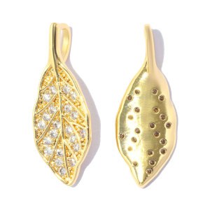 Pendentifs Pour Femmes, Collection Romantique, Forme Irrégulière, Fleur, Couleur Cuivre Doré, Zircon. h5 Image2