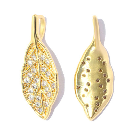 Pendentifs pour femmes, collection romantique, forme irrégulière, fleur, couleur cuivre doré, zircon. 2