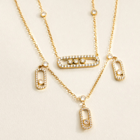Colliers pendentifs pour femmes, série luxueuse, forme rectangulaire irrégulière, acier inoxydable, couleur or, étanches 2