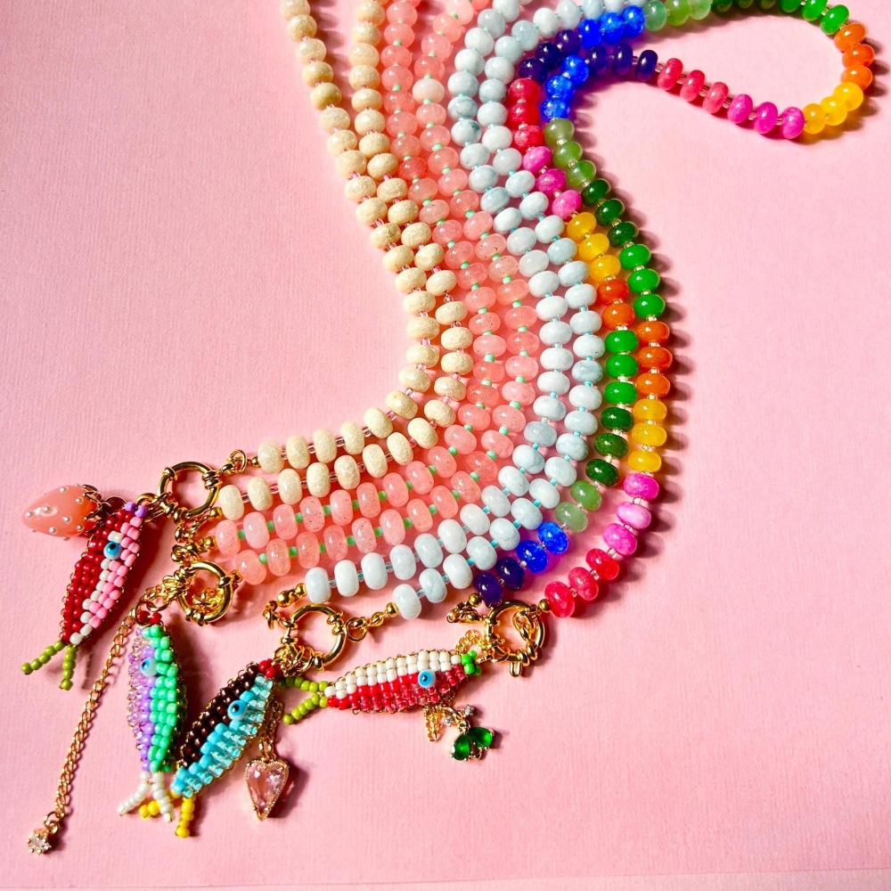 Colliers De Perles Romantiques Pour Femmes, En Résine Dorée, Motif Poisson Mignon h5Image4
