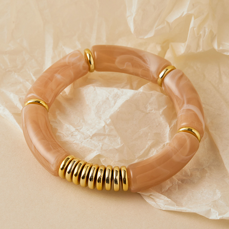 Bracelets Élastiques Patchwork En Résine À Imprimé Léopard Pour Femmes 