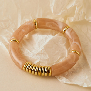 Bracelets Élastiques Patchwork En Résine À Imprimé Léopard Pour Femmes h5 