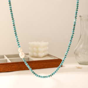 Colliers De Perles Pour Femmes, En Perles Simples, Pierres Naturelles, Cuivre Et Perles D'Eau Douce h5 Image3