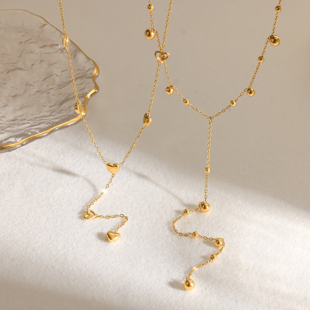 Colliers pendentifs romantiques et élégants en forme de cœur, ajourés, en acier inoxydable étanche, couleur or, pour femmes