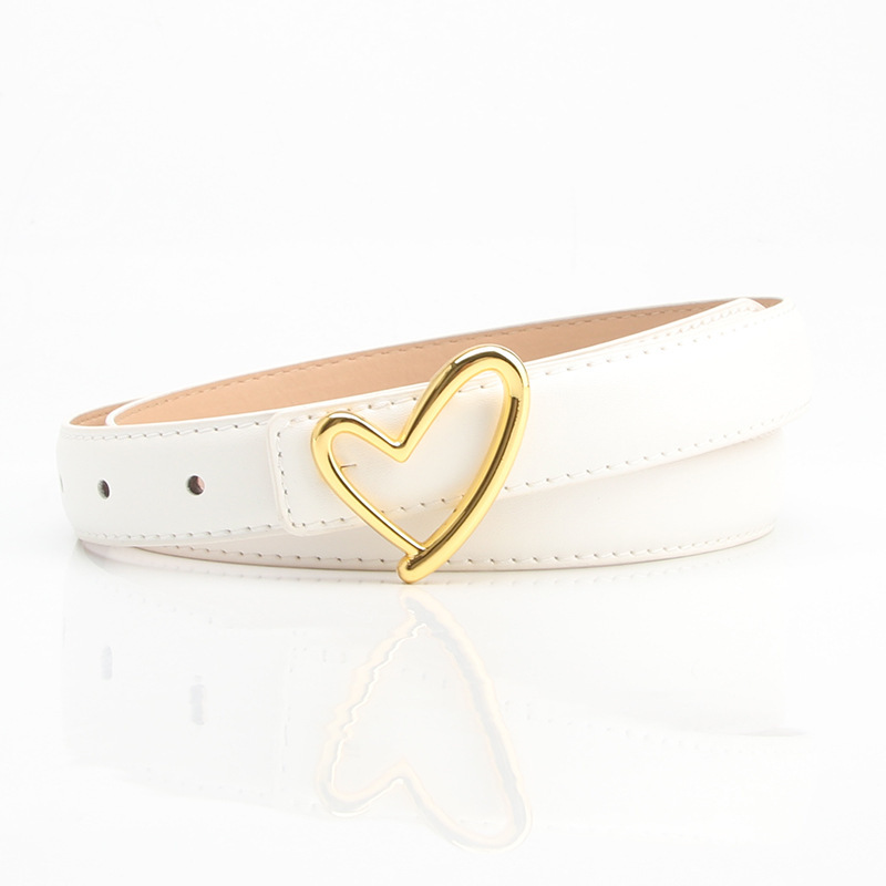 Ceinture En Cuir Pu Unie Simple Series Daily Heart 