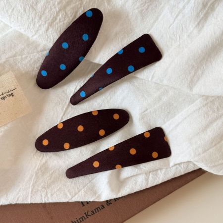 Pinces à cheveux en tissu à pois unis, style rétro, de la série Simple 2