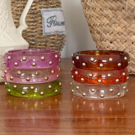 Bracelets pour femmes en résine à dégradé de couleurs style punk
