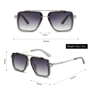 Lunettes De Soleil Unisexes Simple Series, Décontractées, Unies, À Imprimé Léopard Dégradé, Couleur Unie. h5 Image4