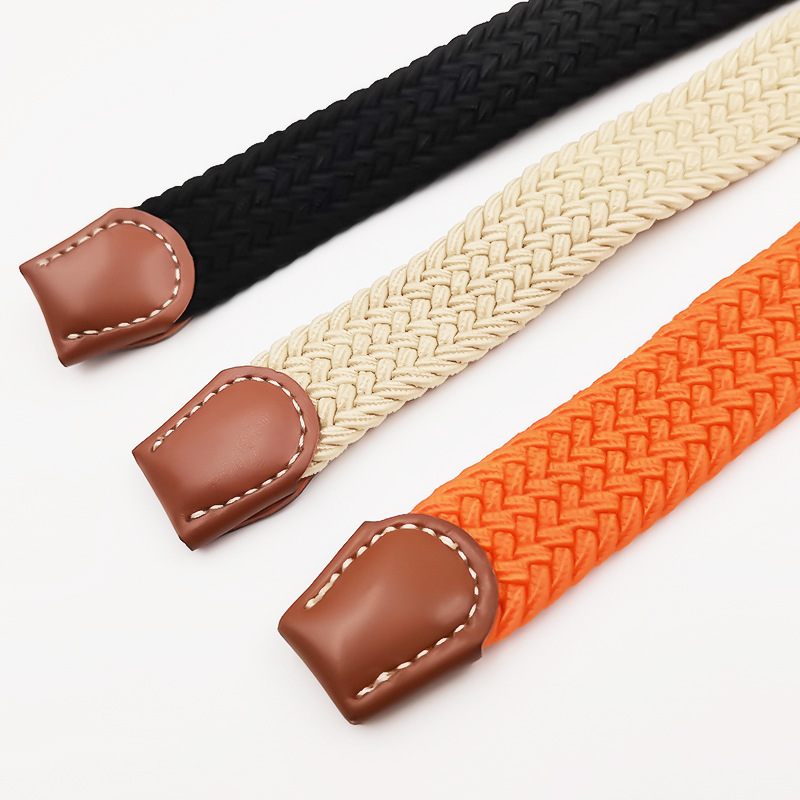 Ceinture En Nylon Tissé, Coloris Uni À Rayures Multicolores, Série Simple h5Image4