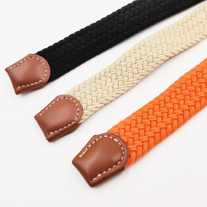 Ceinture En Nylon Tissé, Coloris Uni À Rayures Multicolores, Série Simple h5 Image4