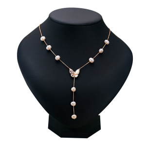 Collier De Perles Pour Femme, Collection Simple Series Elegant Beads, Perles Papillon D'Eau Douce, Plaqué Platine h5 Image5