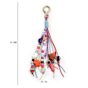 Collection Ethnique Bohème, Nœud Papillon En Forme De Cœur Et D'Œil De Diable, Style Océanique, Pompon, Perles, Étoile De Mer, Forme Géométrique, Breloques En Résine Pour Sac h5 Image4