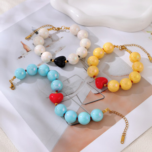 Bracelets En Résine Sweet Heart Beads Pour Femmes h5 Image4
