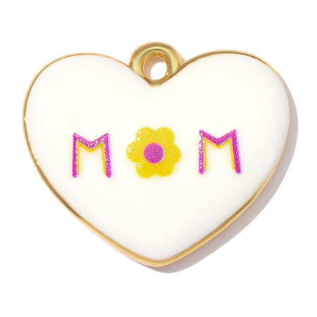 Pendentifs Pour Femmes, Collection Romantique, Émail, Motif Cœur Et Fleur, Couleur Cuivre Doré 2