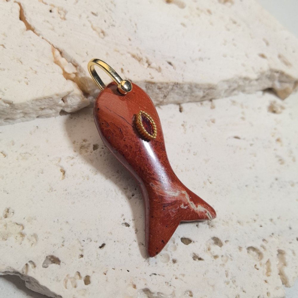 Pendentifs Pour Femmes En Forme De Poisson, Pierres Naturelles Et Cristal Image3