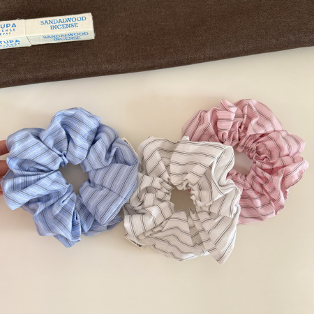Chouchous en tissu à rayures unies, style décontracté, collection Simple 2