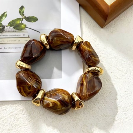 Bracelets rétro en perles acryliques pour femmes
