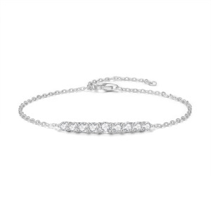 Bracelet Élégant En Argent Sterling 925 Couleur Or Et Moissanite Pour Femme, Collection Simple Series. h5