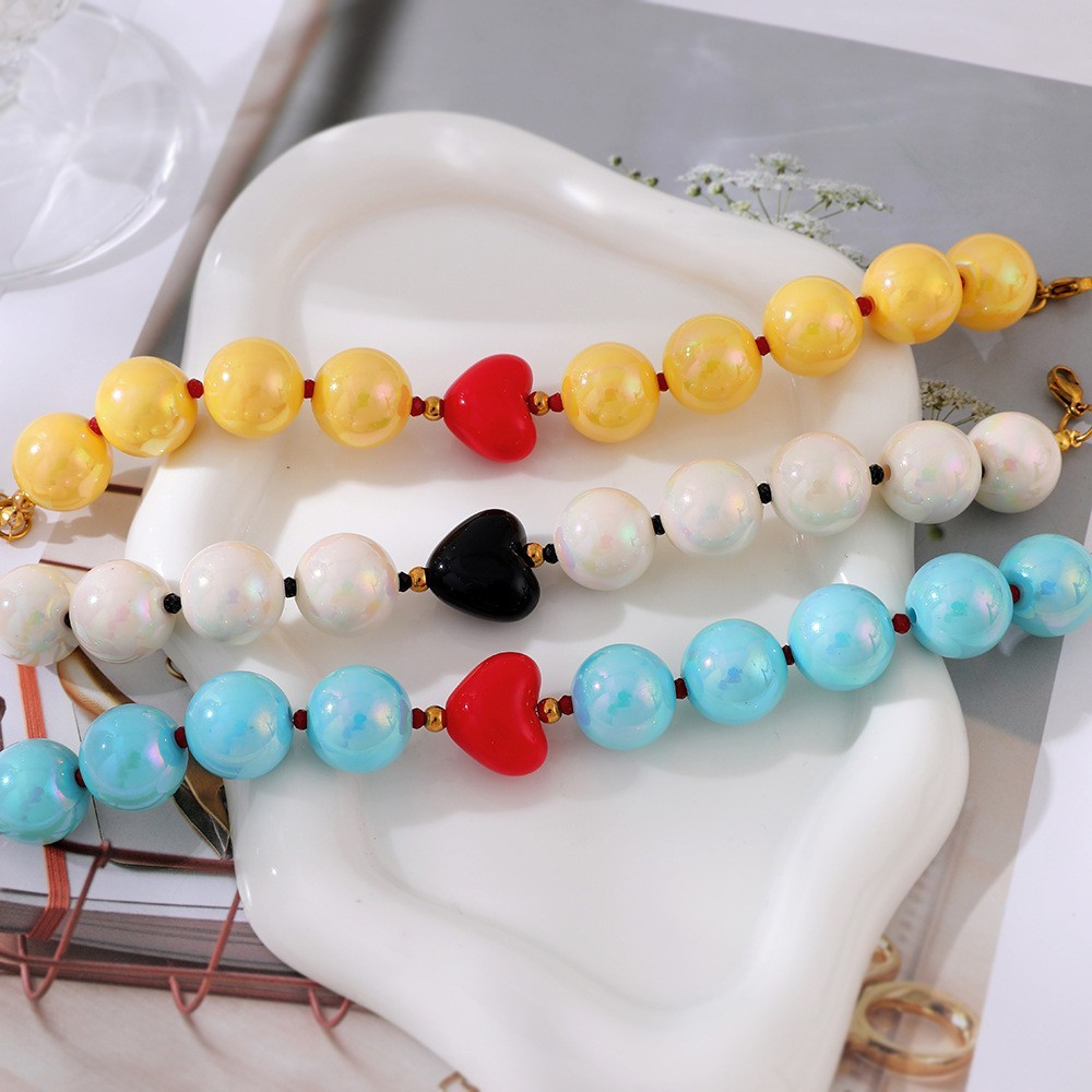 Bracelets En Résine Sweet Heart Beads Pour Femmes Image3