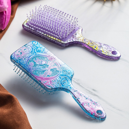 Peignes en plastique à motif cachemire bohème, coloris uni, dégradé de couleurs, style ethnique 2