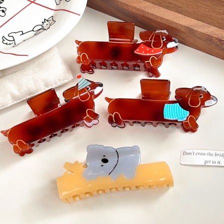 Griffes en acétate pour teckel de couleur mélangée, collection Simple Series Cute Animal 2