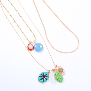Ensembles De Colliers Pour Femmes Simple Series Sweet Chain En Alliage Doré, Forme Elliptique h5 Image4