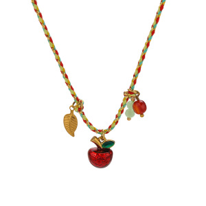 Colliers Tressés Pour Femmes, En Acier Inoxydable, Couleur Or, Motif Fruits Mignons, Collection Romantique h5 Image4