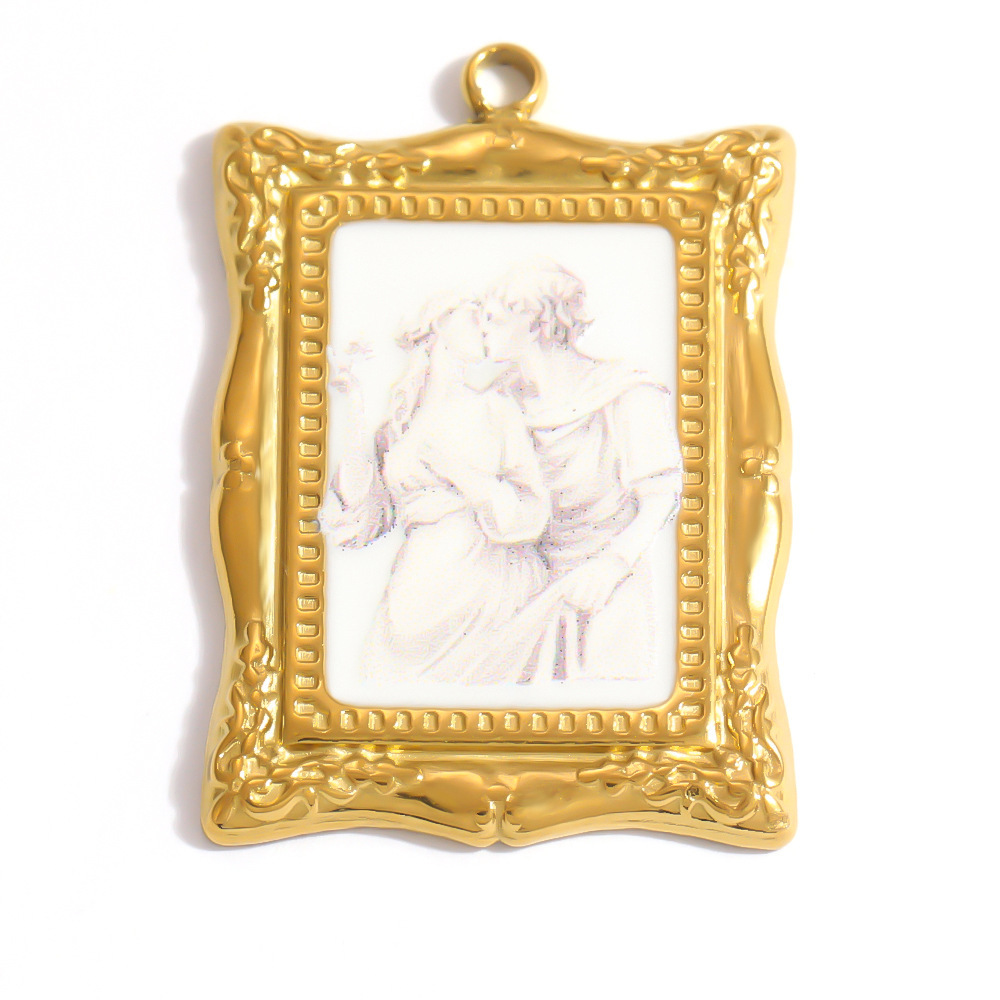 Pendentifs Pour Femmes En Acier Inoxydable Étanche, Forme Cœur, Rectangle Ou Ellipse, Collection Romantique À Faire Soi-Même Image2