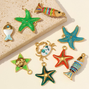 Pendentifs Femme Romantiques En Acier Inoxydable, Couleur Or, Motif Poisson Et Étoile De Mer, À Faire Soi-Même h5 Image3