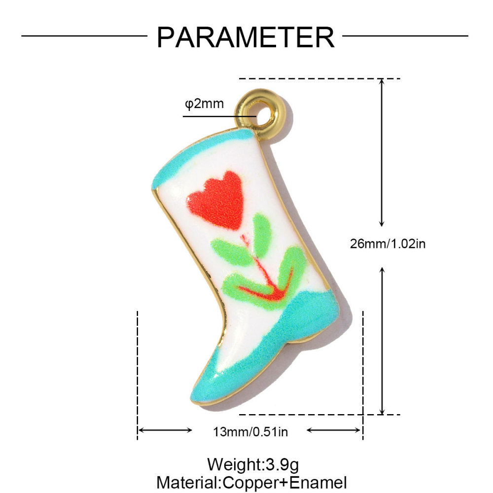 Pendentifs Pour Femmes, Collection Romantique, En Émail, Motif Floral, Couleur Cuivre Et Or 