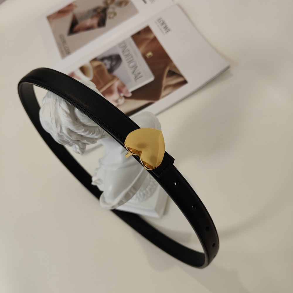 Ceinture En Cuir Uni Couleur Cœur, Style Décontracté, Collection Simple h5Image4