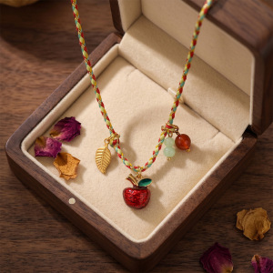 Colliers Tressés Pour Femmes, En Acier Inoxydable, Couleur Or, Motif Fruits Mignons, Collection Romantique h5 Image2