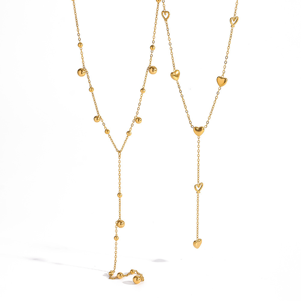 Colliers Pendentifs Romantiques Et Élégants En Forme De Cœur, Ajourés, En Acier Inoxydable Étanche, Couleur Or, Pour Femmes Image4