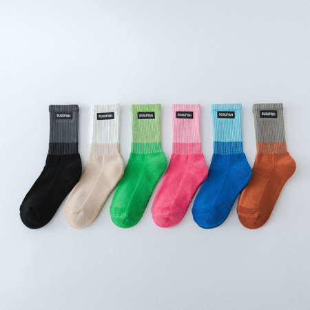 Chaussettes mi-mollet à dégradé basique et rebond léger