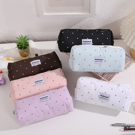 Pochettes à stylos Simple Series Daily en polyester, couleur unie à pois