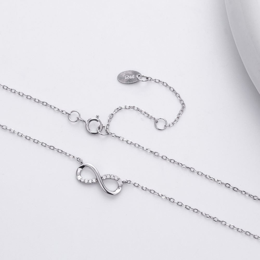 Colliers Pour Femmes En Argent Sterling 925 Plaqué Rhodium, Collection Simple Series Daily Infinity h5Image3