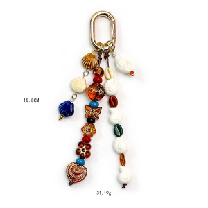 Collection Ethnique Perles Œil De Diable Naturel Style Océanique Couleurs Mélangées Coquillages Forme Géométrique Breloques Pour Sacs h5 Image4