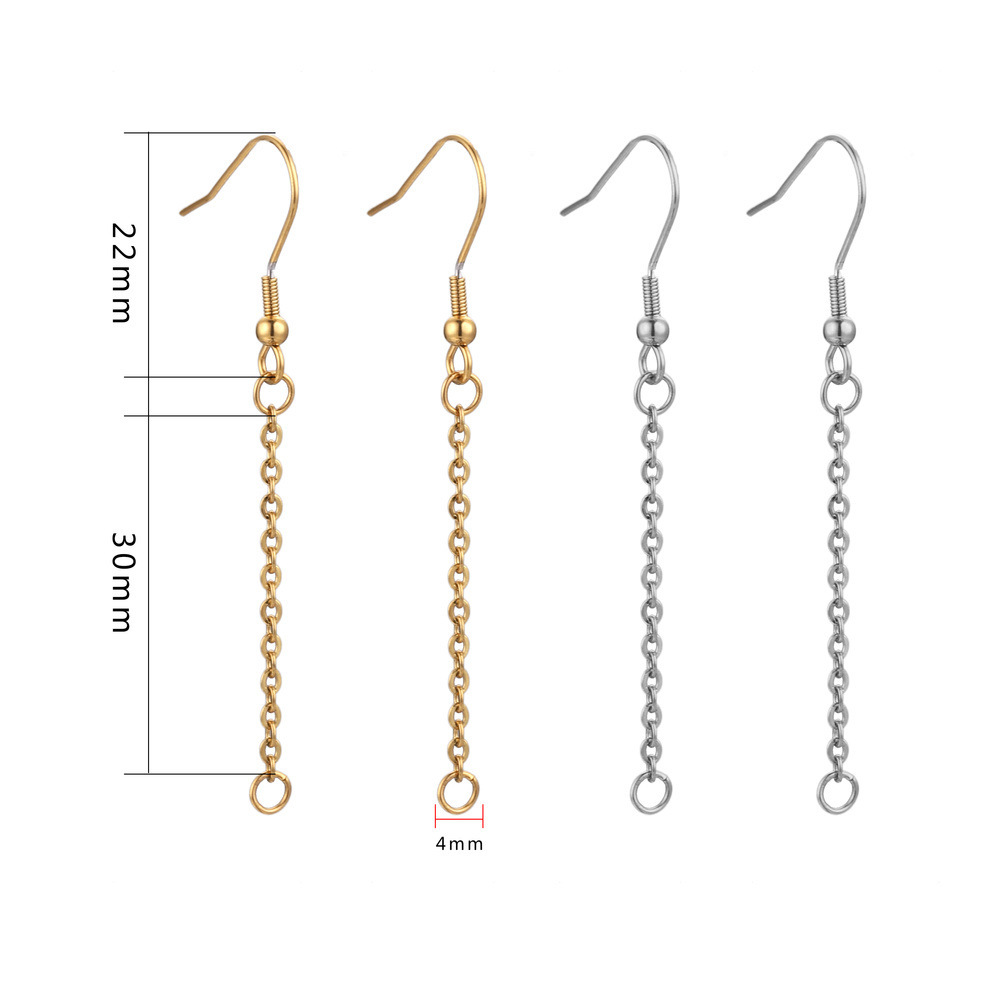 Apprêts De Boucles D'Oreilles En Acier Inoxydable Massif Couleur Or Image5