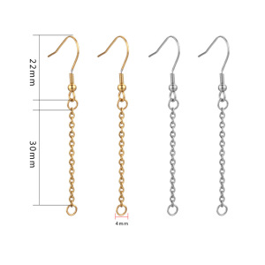 Apprêts De Boucles D'Oreilles En Acier Inoxydable Massif Couleur Or h5 Image5